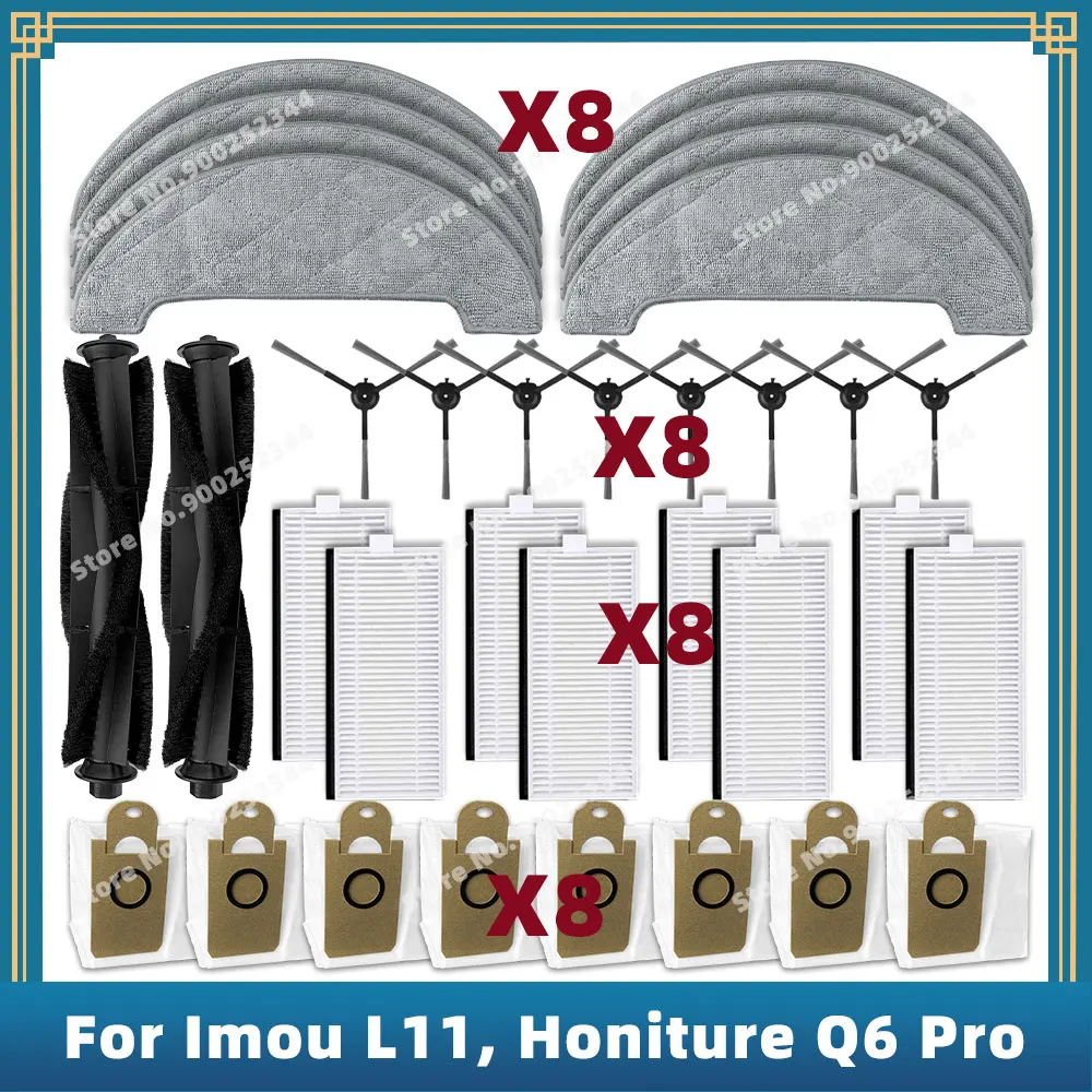 Для Imou L11, L11 Pro, Honiture Q6 Pro, Laresar L6 Pro, Airrobo T10+, Arnagar S8 Pro, Neabot NoMo N2, Imilab V1 Запасные части Аксессуары Основная боковая щетка Фильтр HEPA Сумка для пыли Для Imou L11, L11 Pro, Honiture Q6 Pro, Laresar L6 Pro, Airrobo T10+, Arnagar S8 Pro, Neabot NoMo N2, Imilab V1 Запасные части Аксессуары Основная боковая щетка Фильтр HEPA Сумка для пыли