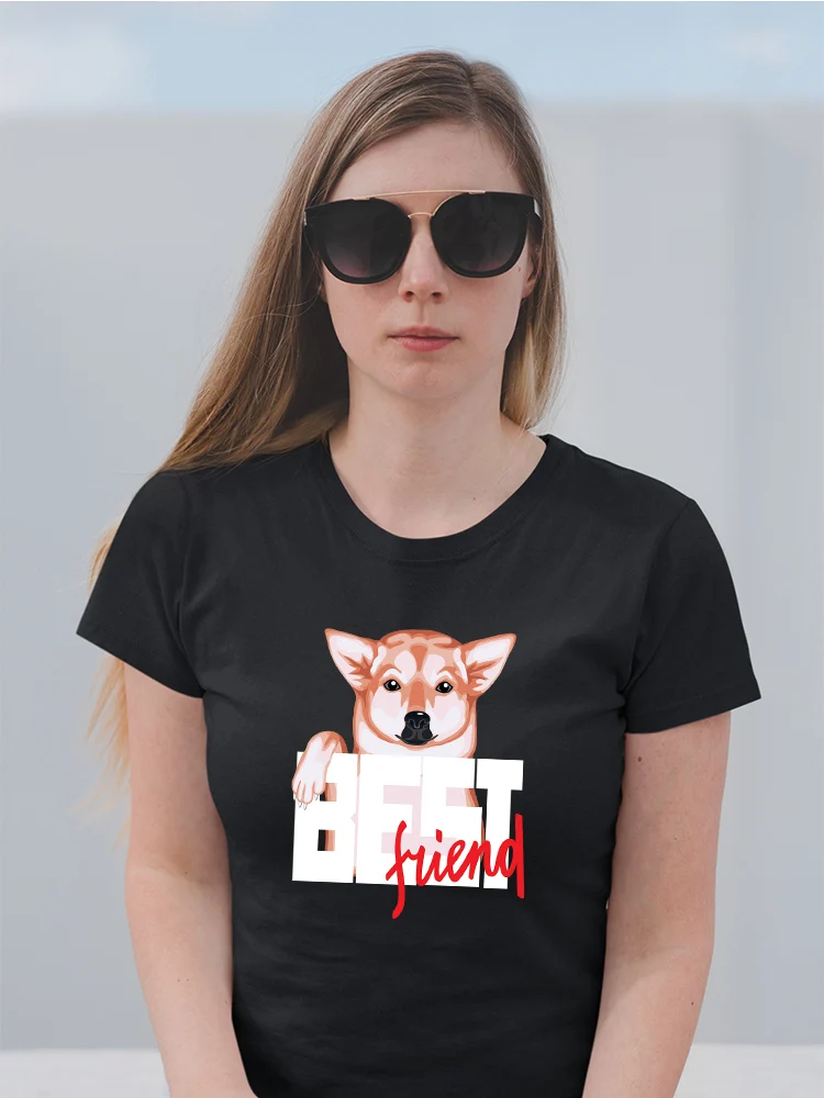 

Yeskuni Dog Best Friend T-Shirt Femme Pulp Fiction Womens Clothing Summer 2022 Girls Can Do Anything Bachelorette Party T Shirts