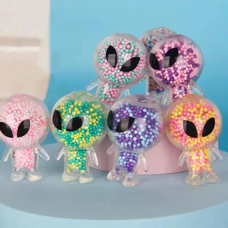 Пришельцы игрушки-сжималки с красочными бусинами сжимаемые Сенсорные игрушки