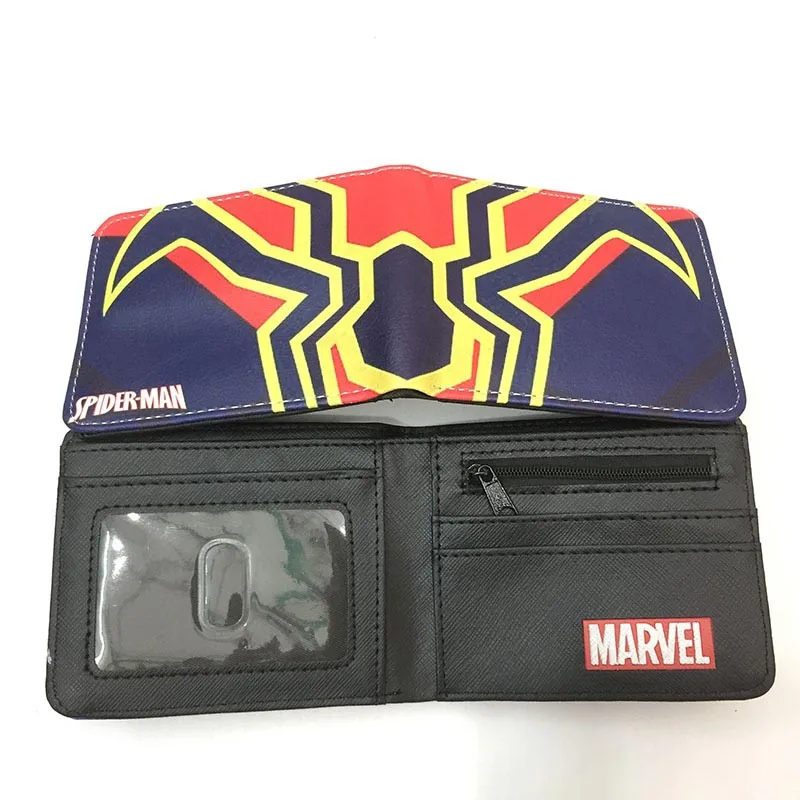 Super Cool Spiderman Anime Short Wallet PU Leather Short Wallet Women Men Clutch Cute Small Purse Bag Toy Handbag Gift images - 5