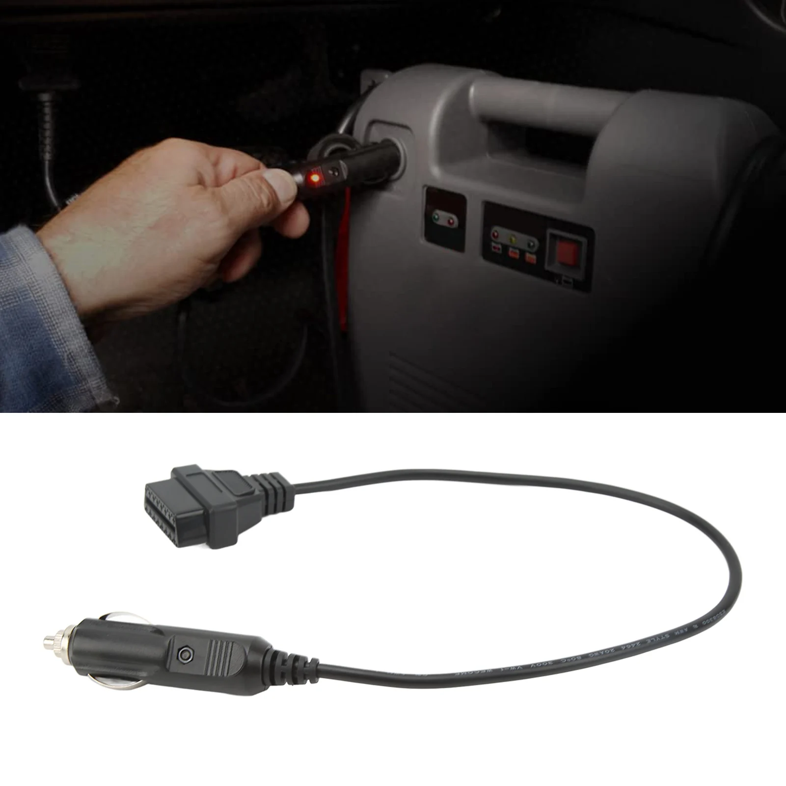 OBD2 мужчина к кабелю прикуривателя аварийного источника питания Memory Saver