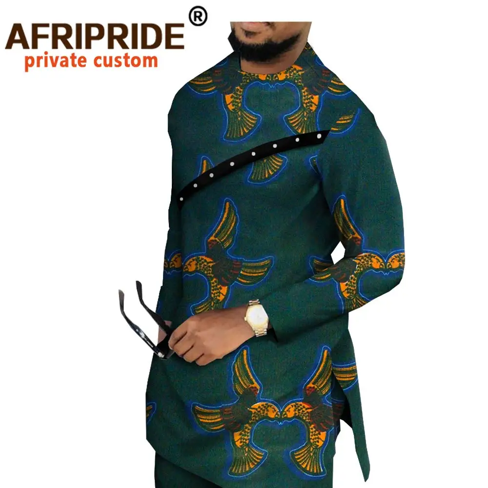 African Clothing for Men Dashiki Printed Coats Jacket and Pants 2 Piece Outfits Plus Size Outwear Wax Attire Tracksuit A1916077