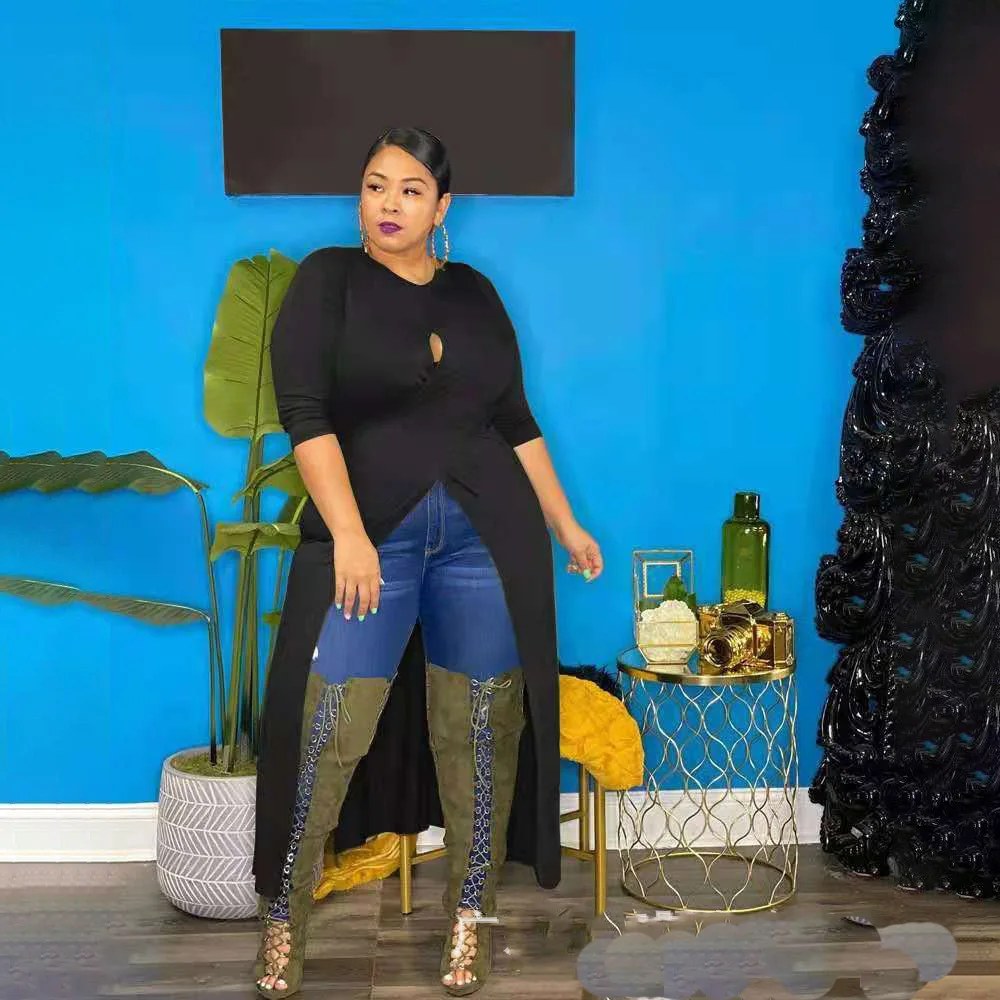 

Женское однотонное платье с длинным рукавом, сексуальное ажурное модное платье с перекрестной юбкой, новые модные праздничные платья с дли...