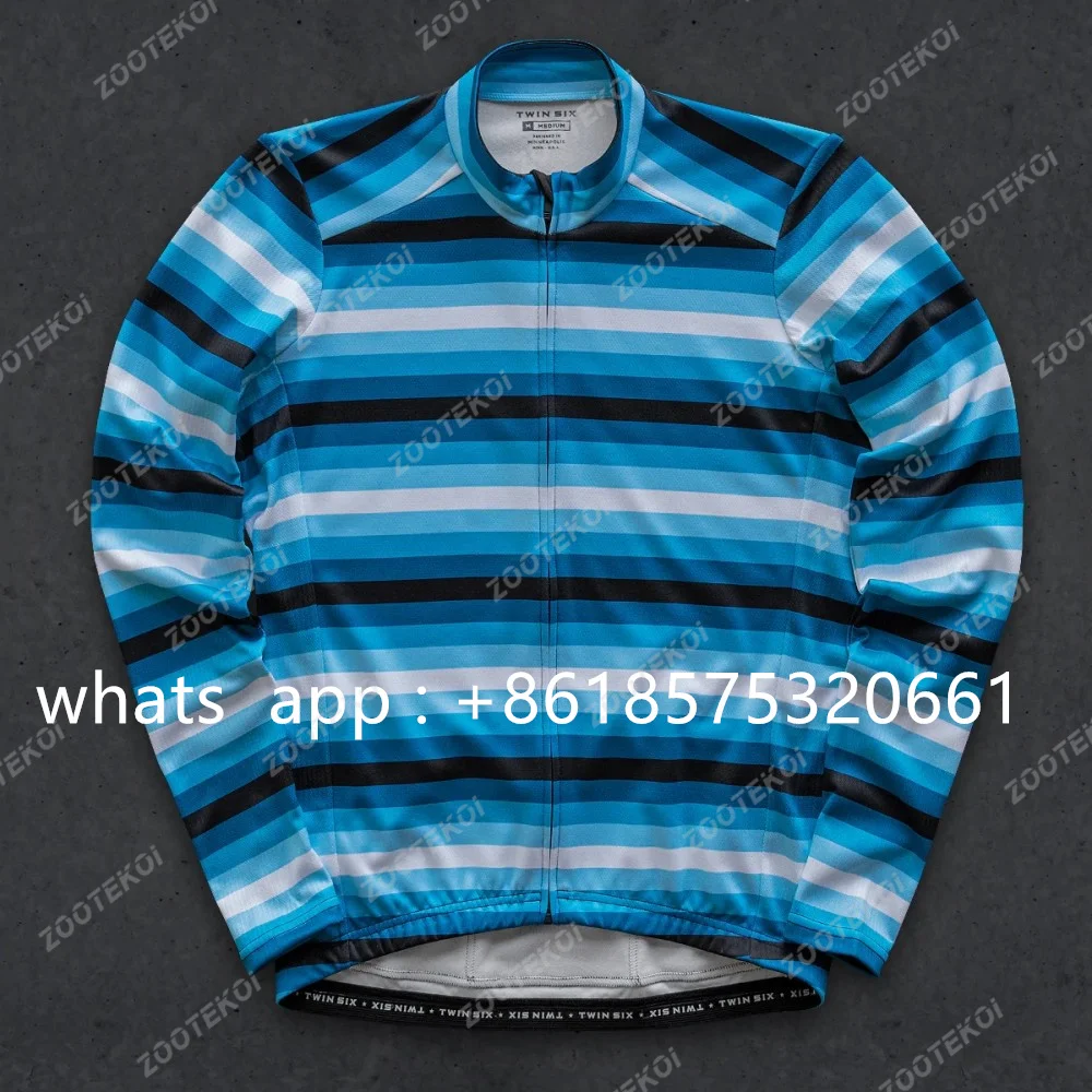 

Twin Six 6 Men Cycling Long Sleeve Thin Breathable Sun Protection Jersey Maillot Ciclismo Hombre Mtb Apparel Outdoor Bike Coat