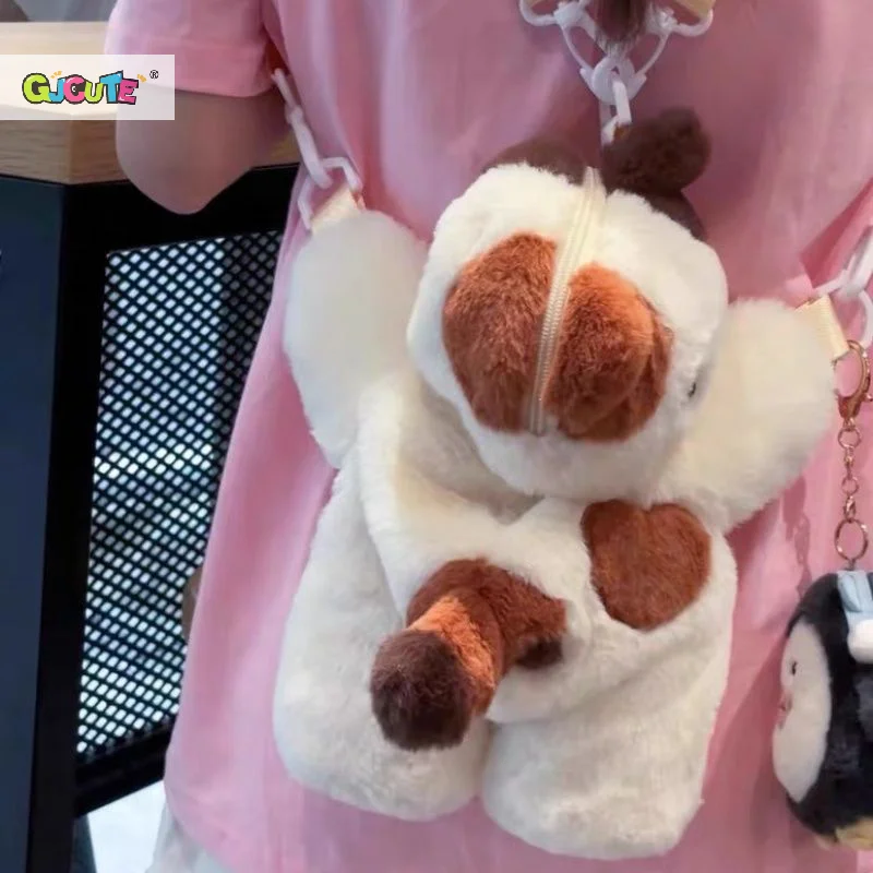 Милая плюшевая сумка через плечо с изображением кота и овцы мягкая пушистая на