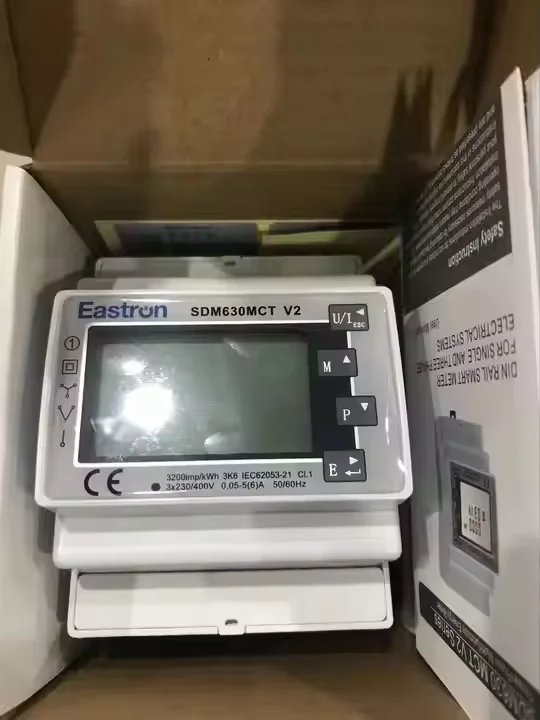 Фото Умный счетчик Eastron без трансформатора тока SDM630MCT V2 для установки на DIN-рейку, трехфазный многофункциональный счетчик для солнечных батарей/нулевого экспорта с катушками ТТ. №5