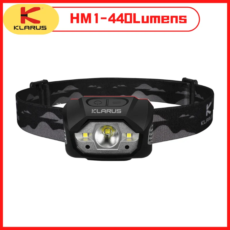 

KLARUS HM1 Smart-Sensing Headlamp 440Lumen High-Output USB Rechargeable Headlight Built-in 1800mAh li-ion battery Lantern