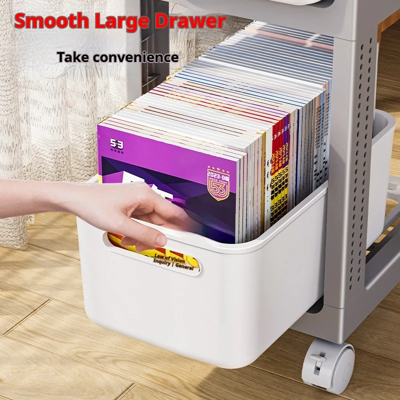 Книжная полка небольшая тележка выдвижная портативная пластиковая для хранения