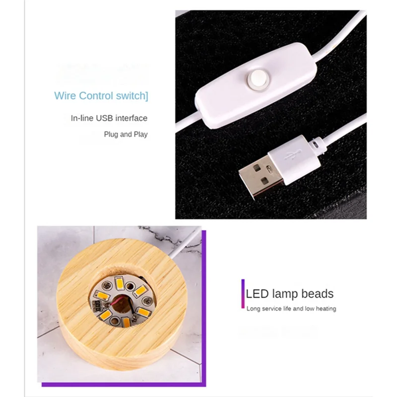 Хрустальный шар ночник с базой светодиодная настольная лампа освещенные звезды