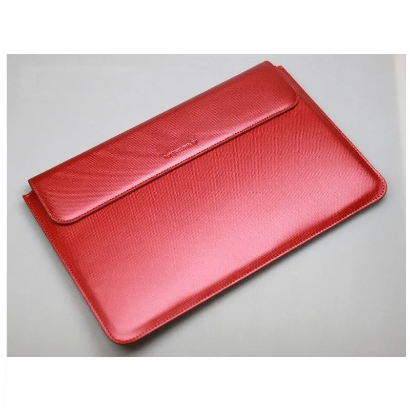 

PU Leather Sleeve Case Laptop Bag 11",13.3 Inch For Macbook Air Pro Retina Notebook Computer PC Red Dropship