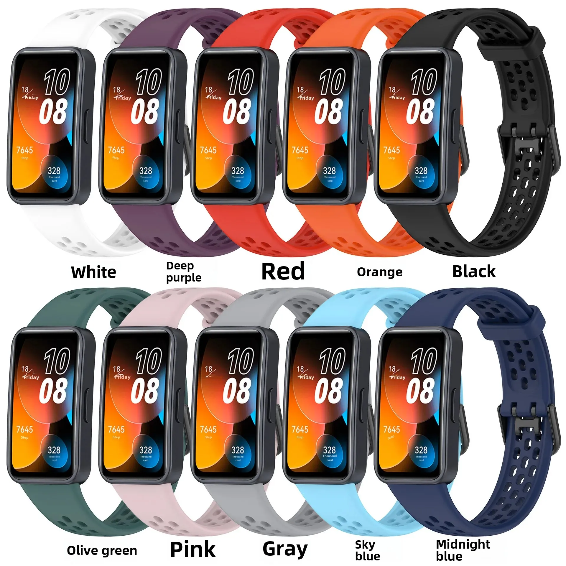 Дышащий силиконовый сменный браслет для Huawei Band8 электронные аксессуары