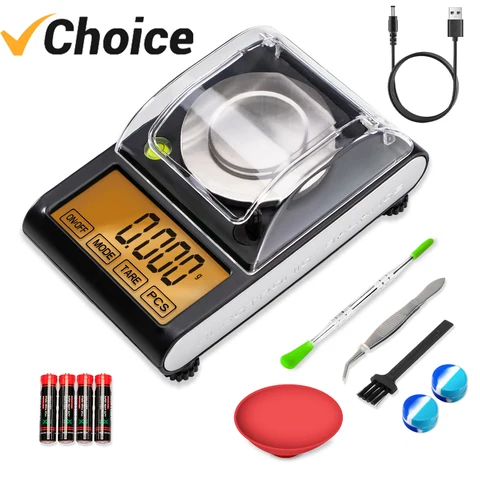 50 г 0,001 г сенсорные цифровые миллиграммовые весы с ЖК-дисплеем, ювелирные золотые лабораторные весы с 6 единицами, грузиками для тары, калибровочными гирями