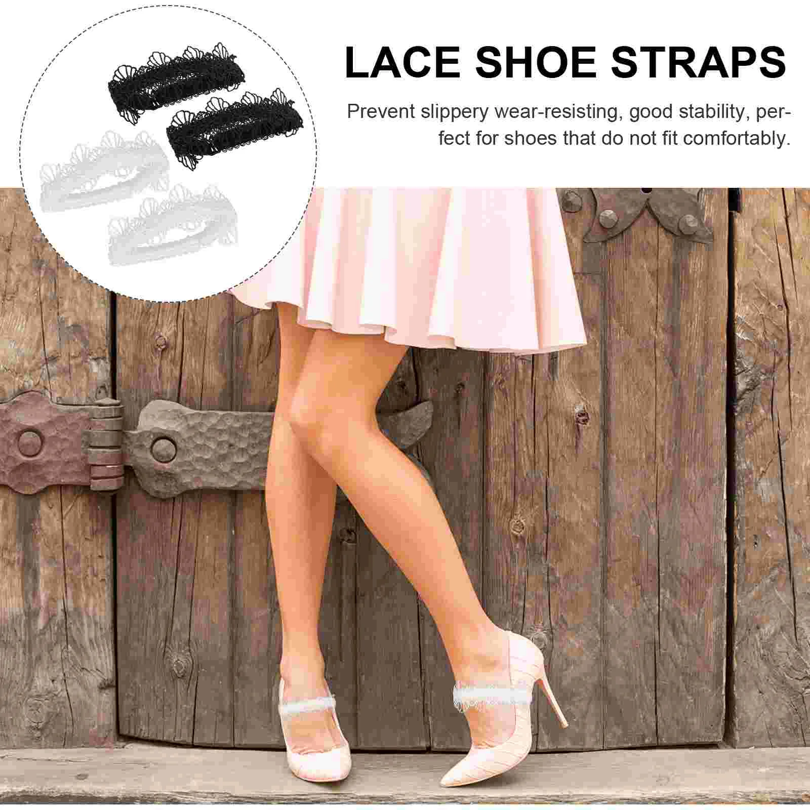2 Pairs Shoe Straps Heels Laces Men Womens Shoes Pumps High Shoelaces Lazy Boat Anti Loose