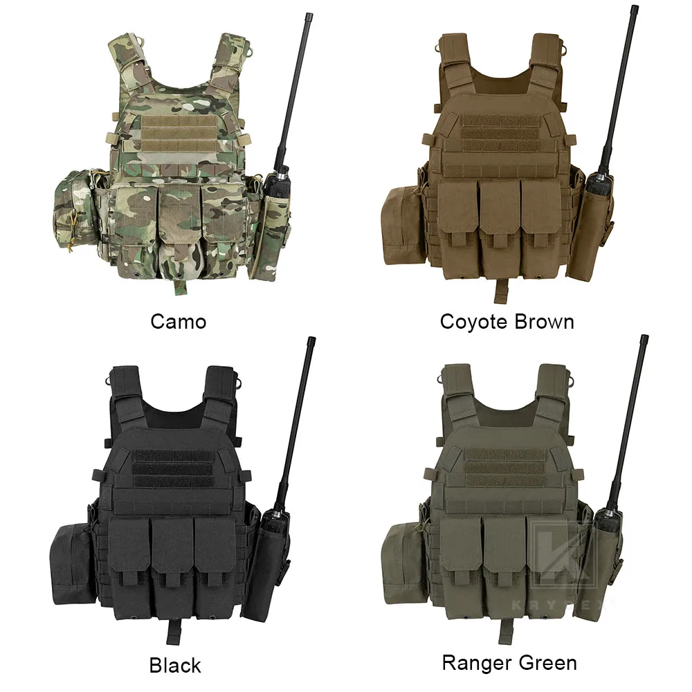 KRYDEX 6094 тактический жилет охотничья броня переноска с тройным подсумком для
