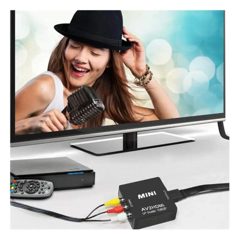 Мини-конвертер AV-HDMI-совместимый композитный L/R аудио CVBS HD видео конвертер адаптер