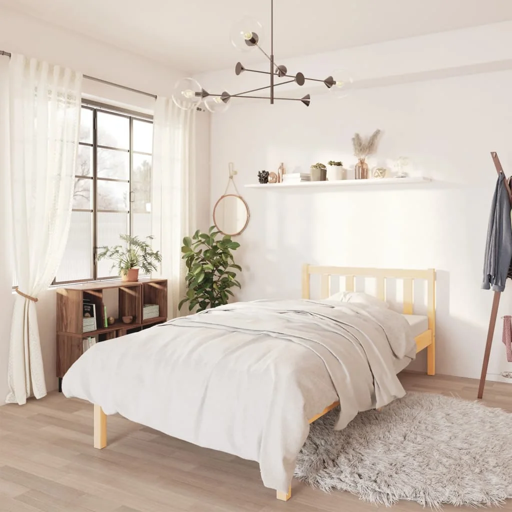 

Bed Frame, Solid Pinewood Bed, Bedroom Furniture Brown 90x200 cm