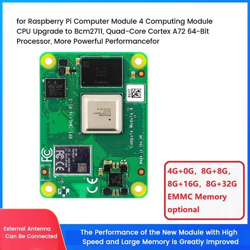 CM4 Core Board For Raspberry Pi Module 4 Quad Core ARM Cortex-A72 LPDDR4 EMMC Flash Wifi Development