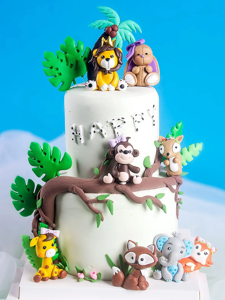 

Safari Cake Decoration Happy Birthday Girl Party Toys Cupcake Topper Tools Anniversary Dessert Decorating Supplies Parties