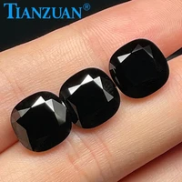 12x12mm natural spinel black color cushion shape natural cut for diy jewelry making loose gem stone
