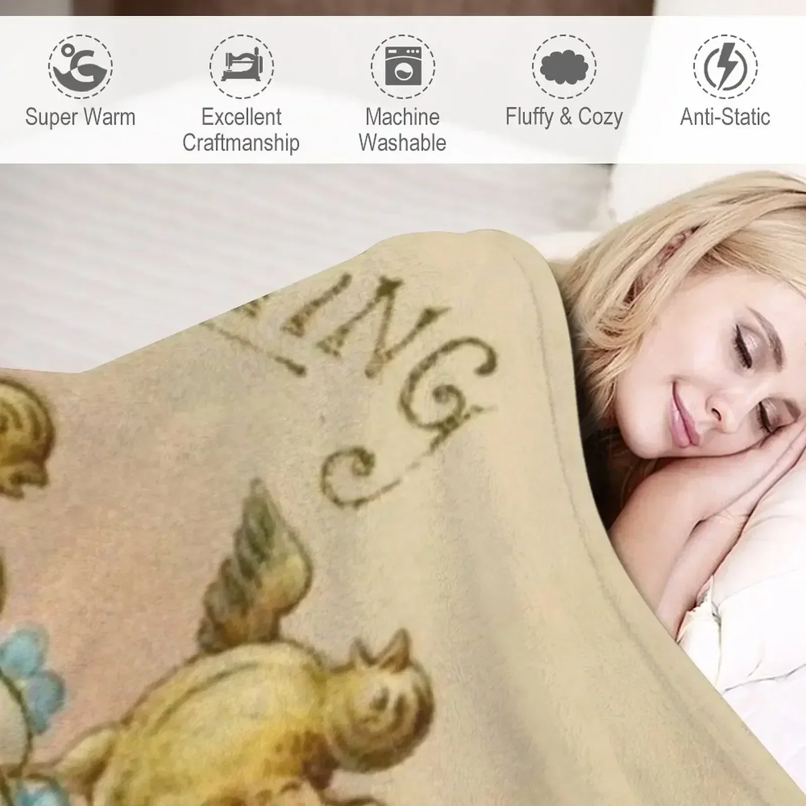 Винтажное пасхальное поздравление цыплята тачка яйца синие цветы клеверный лист