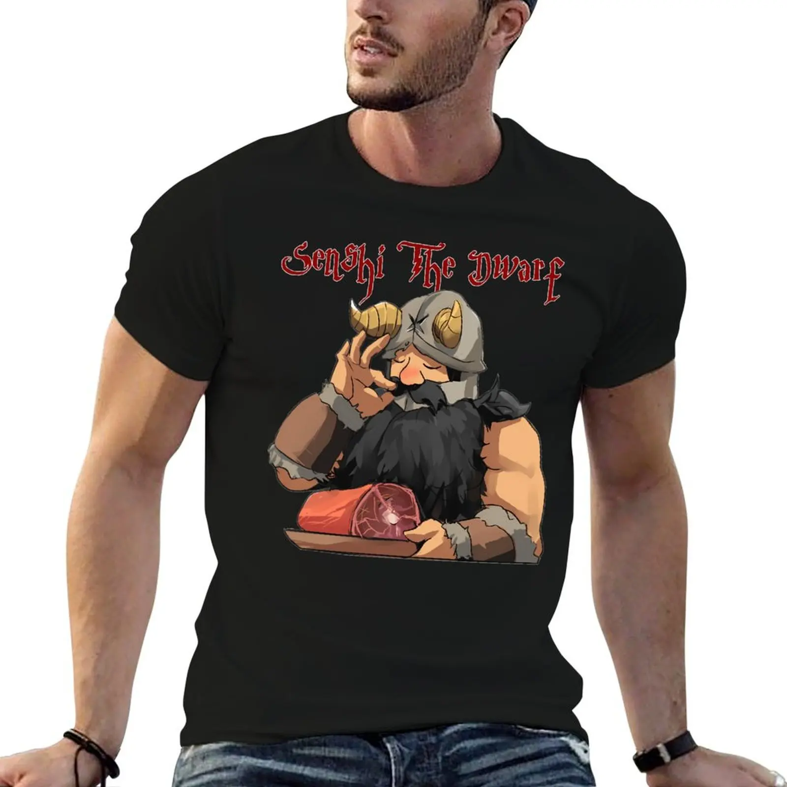 Фото Футболка Funny Delicious In Dungeon Senshi, забавные футболки, футболка с темным юмором, мужская футболка класса люкс, мужская футболка №1