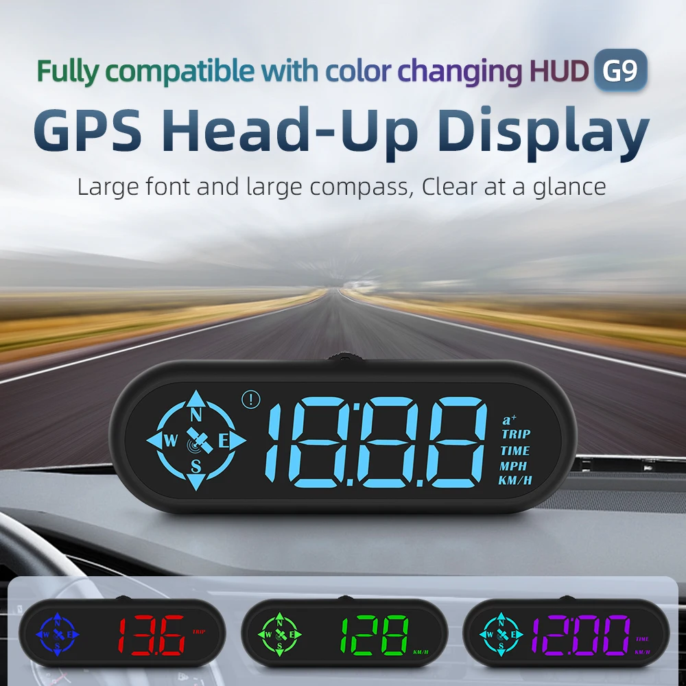 

Автомобильный GPS-Спидометр HUD, мультимедийные аксессуары для управления автомобилем, с отображением направления и сигнализации