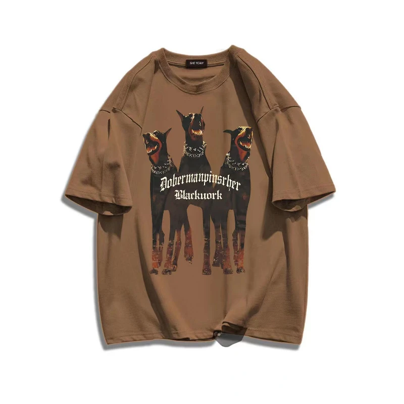 Мужская Футболка С Графическим Рисунком Doberman Pinscher Хлопковый Теннисный Топ