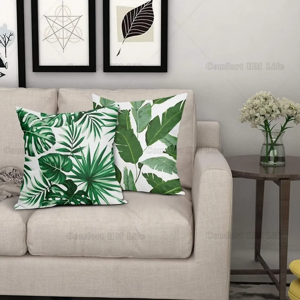 Набор Чехлов На Подушки С Тропическими Пальмовыми Листьями