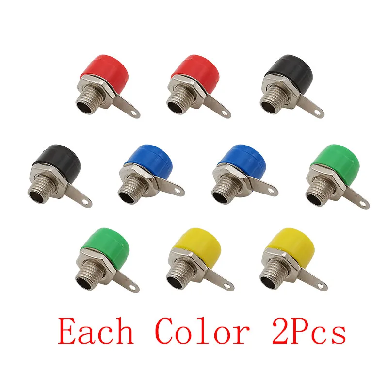 

ЛОЧЕУК 4 мм банановые гнезда, 10 шт., красный, черный, зеленый, желтый, синий