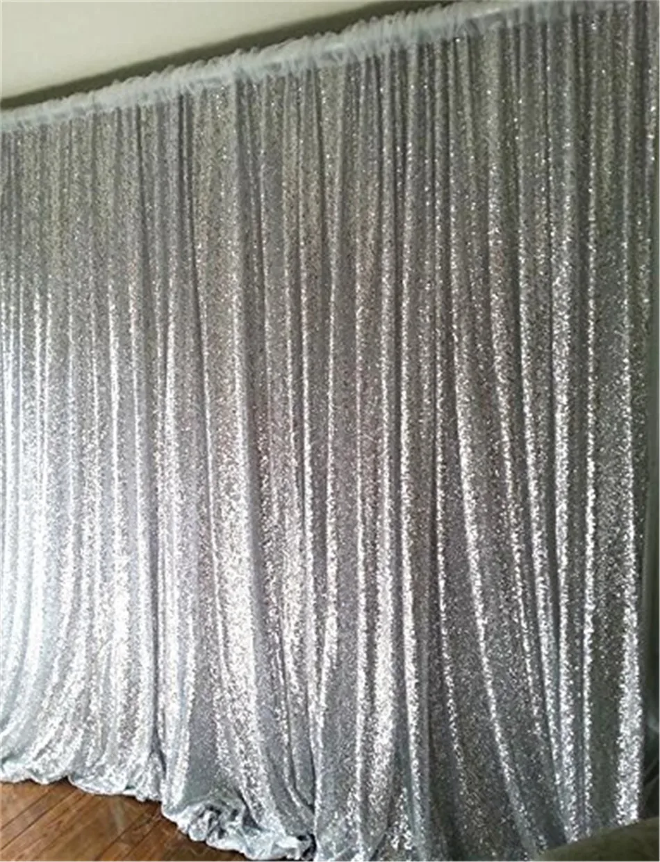 

Sequin Backdrop 8FTx8FT Silver Curtain Panels Sequin Fabric Photography Background Wedding Photo Booth Backdrop Birthday Party