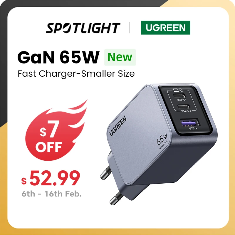 UGREEN 65W GaN зарядное устройство типа C Quick Charge 4,0 3,0 USB зарядное устройство для iPhone 15 14 13 12 Pro Max быстрое зарядное устройство для ноутбука PD зарядное устройство - Товары для дома - ТОПы продаж