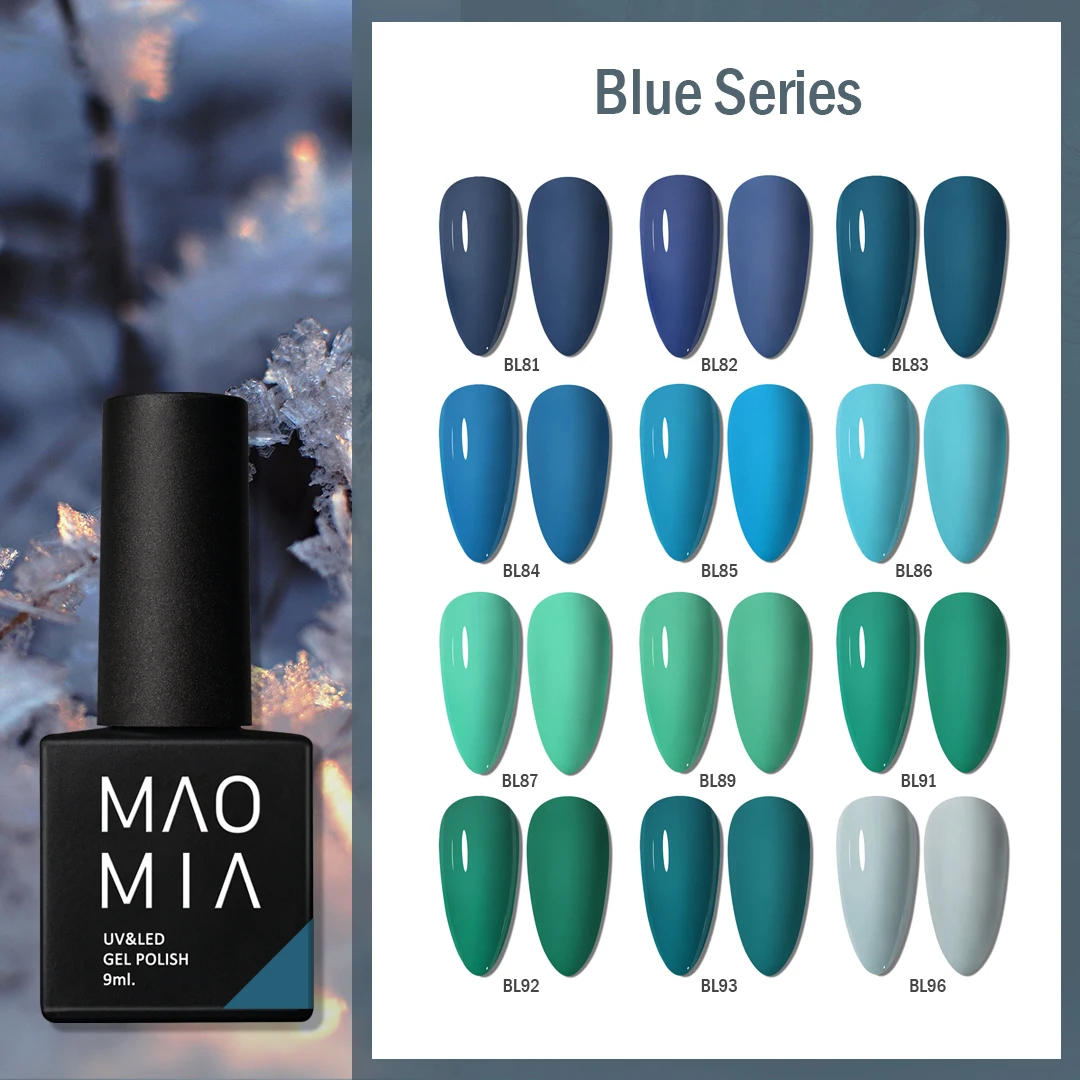 

Gel Nail Polish Blue Series Semi Permanent Soak Off UV LED Gel Nails Accesorios Art Design Base Top Coat Manicure