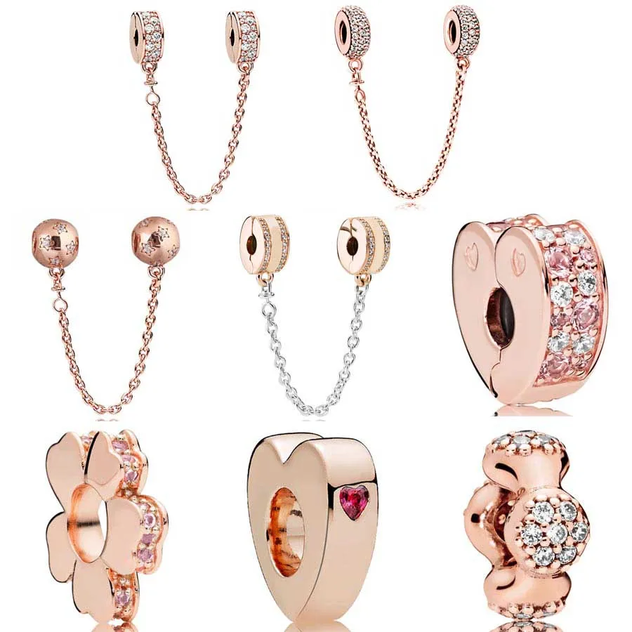 

Розовое золото, искусственная эмблема, безопасная цепочка, дуги любви, зажим, женский браслет, серебряные подвески, ювелирные изделия