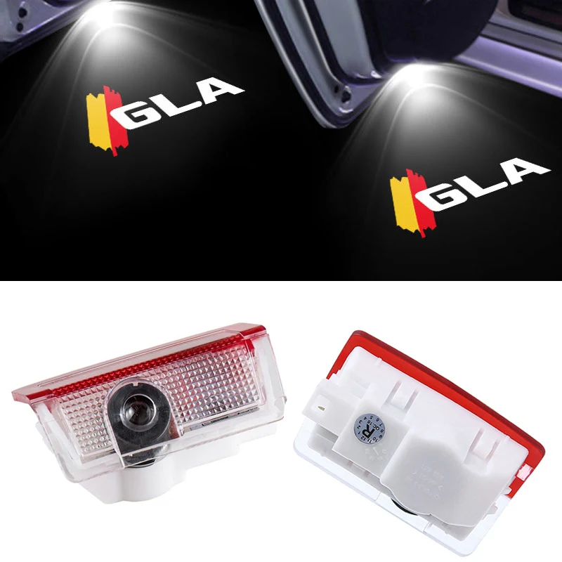 

2Pcs Car Door Welcome Light Logo for Mercedes Benz GLA LED Laser Projector Lamp Ghost Shadow Light Car Door Light Accessories