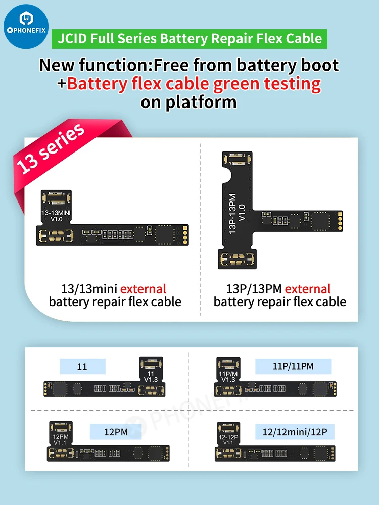 Плата для ремонта батареи JC V1S, гибкий кабель для iPhone 11-13 Pro Max, не Подлинная, предупреждение о состоянии здоровья, всплывающая батарея для вос...