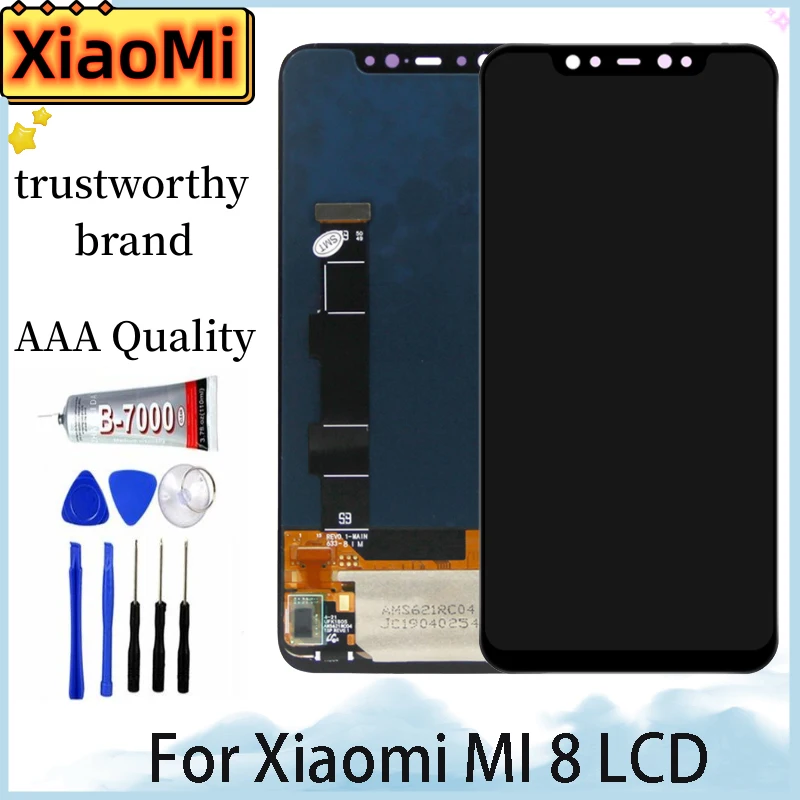 Сменный экран Super AMOLED Mi 8, ЖК-дисплей, цифровой сенсорный экран с рамкой в сборе для Mi8 M1803E1A