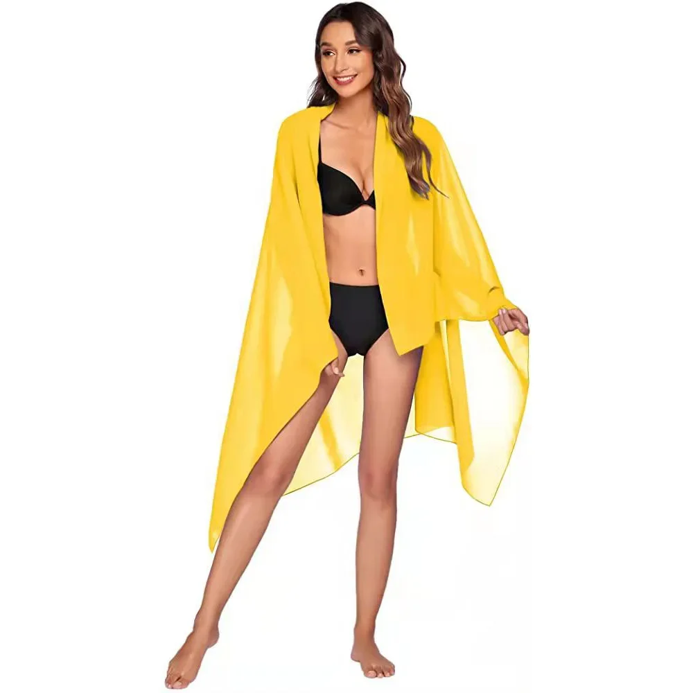 Сексуальные женские шифоновые купальники парео шарф кафтан саронг пляжная