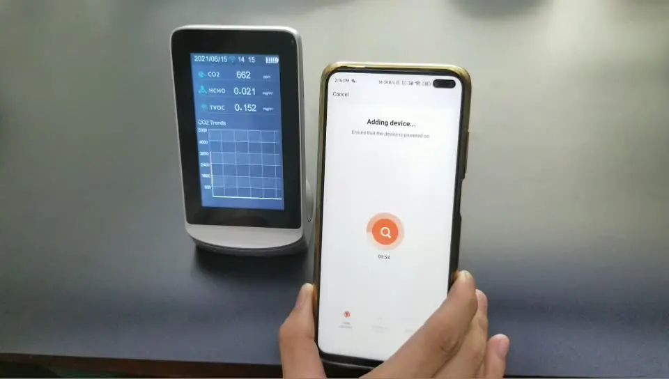 

Портативный газоанализатор CO2 PM2.5 WIFI детектор углекислого газа