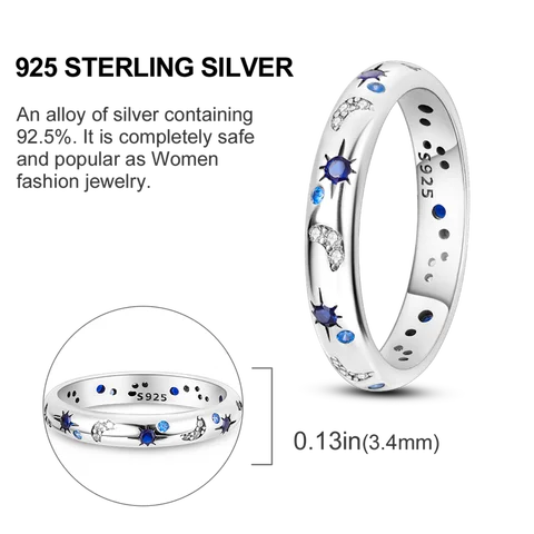 Серебряное кольцо "Звездная ночь"