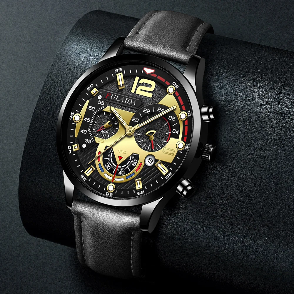 

SMVPLuxury Brand Men Military Leather Watch 2022 New Fashion Business Style Complete Calendar Wristwatch Male Casual Quartz Cloc