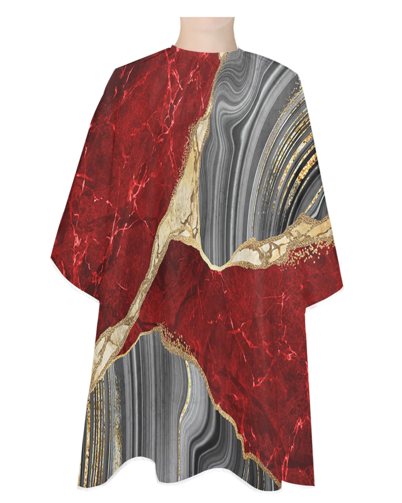 

Red Marble Texture Barber Apron Waterproof Beauty Salon Hairdressing Apron Hairdresser Cape Apron