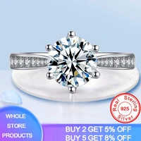 yanhui original tibetan silver s925 wedding ring 1 carat lab diamond engagement rings for charm women jewelry wholesale gift