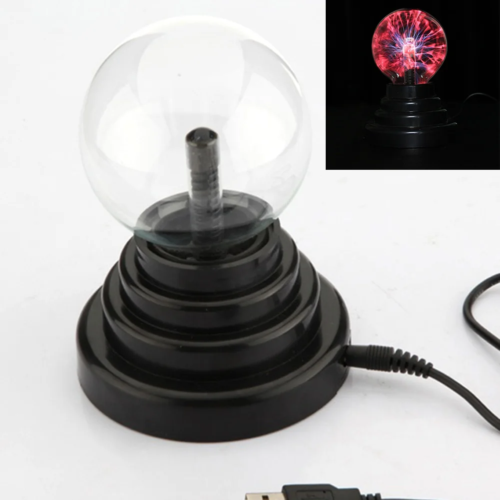 

Novelty Kids Gift USB Electrostatic Sphere Office Glass Desktop Decorations Table Household Plasma Ball Light