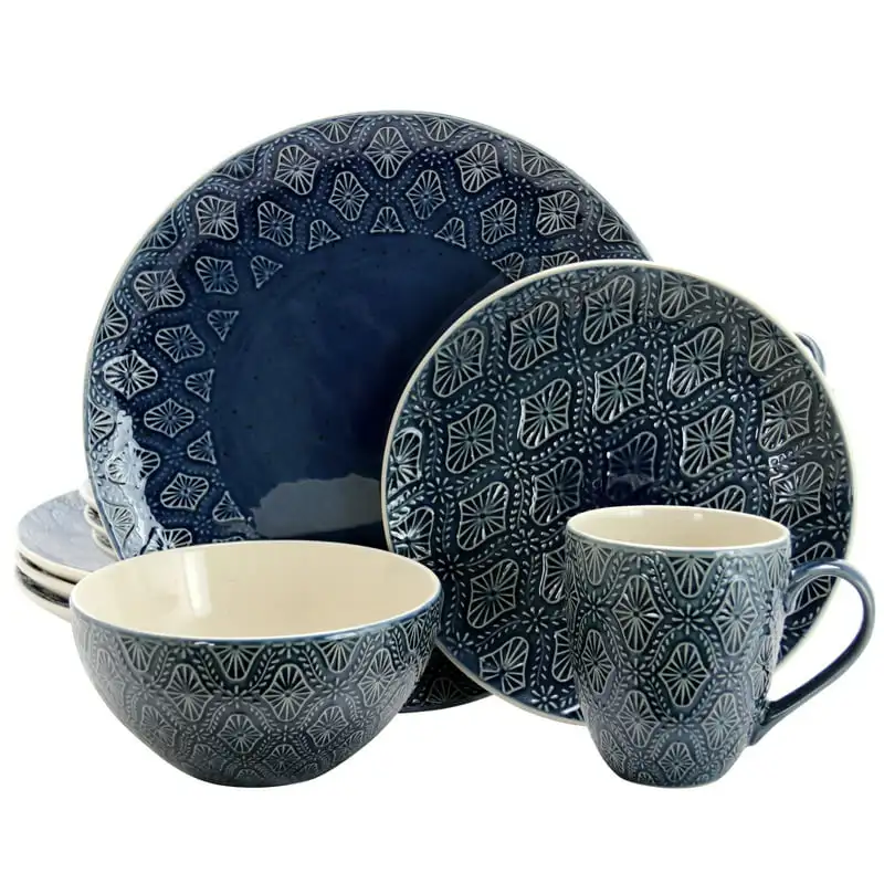 

2023 New Kali 16-Piece Dinnerware Set Dinnerware Set Kitchen Accessories Dining Table Set Plates and Bowls and Dishes