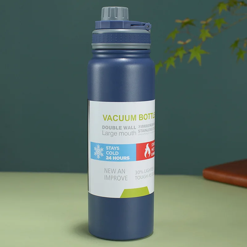 1000 мл Простые термосы из нержавеющей стали 304, изолированная чашка большой емкости, портативные термосы, спортивная бутылка для воды на открытом воздухе