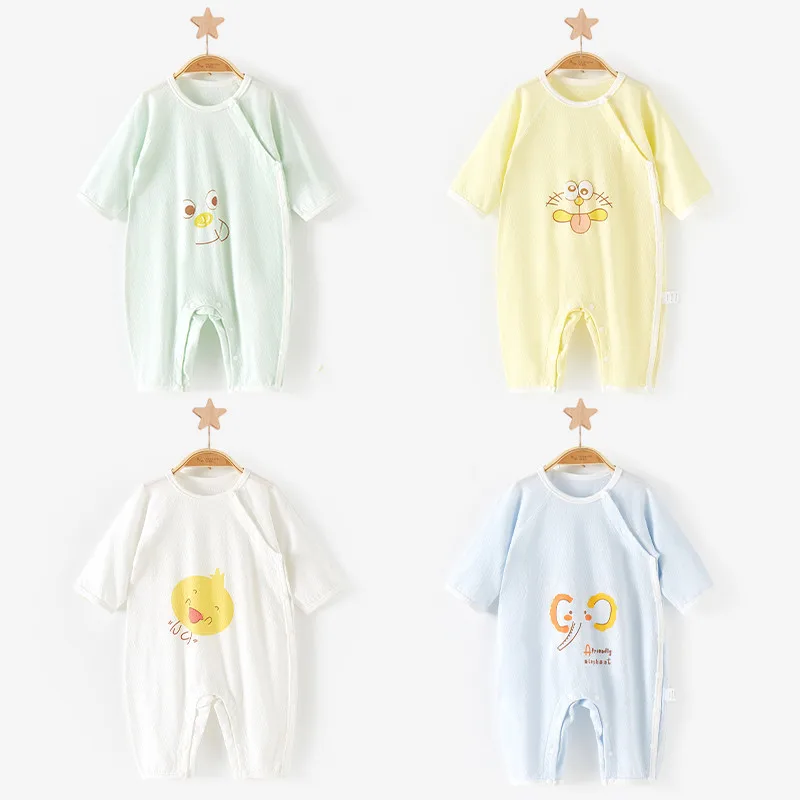 

Комбинезоны для младенцев, одежда для мальчиков и девочек, одежда для новорожденных, весна-осень-лето, длинный тонкий Детский костюм для мла...