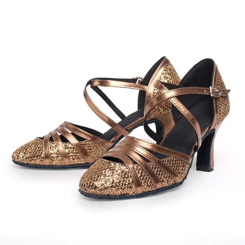 

1pcs/lot woman fashion sequin ballroom waltz dancing shoes lady international latin dancing shoes indoor shoes