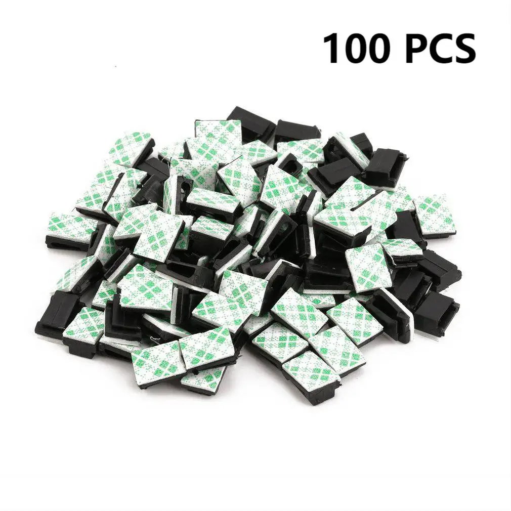 

50pcs/100pcs Car Desk Wall USB Wire Cable Line Fastener Clip Clips Holders Organizer Retainer Clamp Clamps Tie Lines Fixed