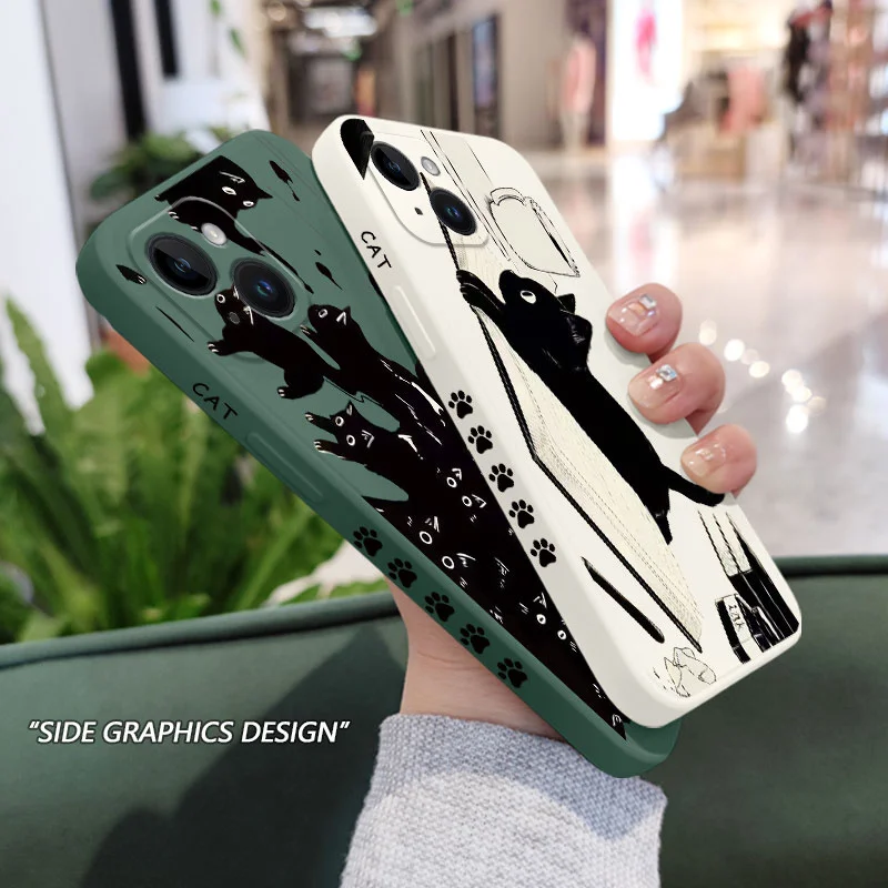 Naughty Cat Phone Case For iPhone 14 13 12 11 Pro Max Mini X XR XS SE2020 8 7 Plus 6 6S Plus Cover