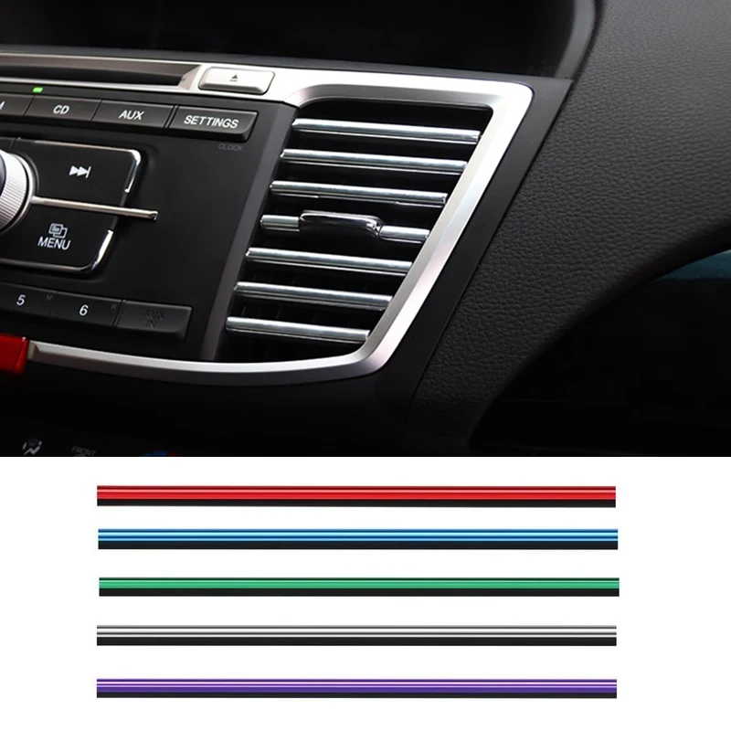 

10pcs 20cm Universal Car Air Conditioner Outlet Decorative U Shape Moulding Trim Strips Decor Car Interior Accessories